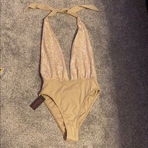 Hot Miami styles halter sequin swimsuit